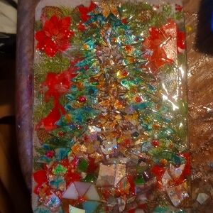 Christmas Tree With Presents. Tin Gift Box or Christmas Decor. Mosaic Style